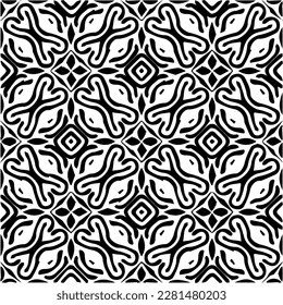  Grunge background with abstract shapes. Black and white texture. Seamless monochrome repeating pattern  for decor, fabric, cloth.
