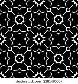  Grunge el fondo con formas abstractas. Textura en blanco y negro. Patrón de repetición monocromático sin inconvenientes para la decoración, la tela, la tela.