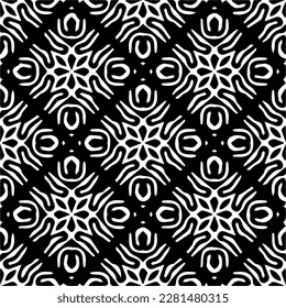  Grunge el fondo con formas abstractas. Textura en blanco y negro. Patrón de repetición monocromático sin inconvenientes para la decoración, la tela, la tela.