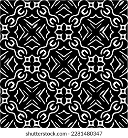  Grunge background with abstract shapes. Black and white texture. Seamless monochrome repeating pattern  for decor, fabric, cloth.