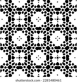  Grunge el fondo con formas abstractas. Textura en blanco y negro. Patrón de repetición monocromático sin inconvenientes para la decoración, la tela, la tela.