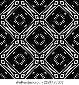  Grunge background with abstract shapes. Black and white texture. Seamless monochrome repeating pattern  for decor, fabric, cloth.
