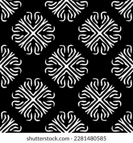  Grunge background with abstract shapes. Black and white texture. Seamless monochrome repeating pattern  for decor, fabric, cloth.