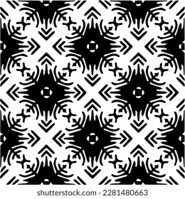  Grunge el fondo con formas abstractas. Textura en blanco y negro. Patrón de repetición monocromático sin inconvenientes para la decoración, la tela, la tela.