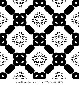 brüchiger Hintergrund mit abstrakten Formen. Schwarz-Weiß-Textur. Nahtlose monochrome Wiederholung Muster für Webseiten, Texturen, Karten, Poster, Gewebe, Textilien.