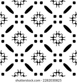 brüchiger Hintergrund mit abstrakten Formen. Schwarz-Weiß-Textur. Nahtlose monochrome Wiederholung Muster für Webseiten, Texturen, Karten, Poster, Gewebe, Textilien.