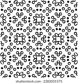 Grunge background with abstract shapes. Black and white texture. Seamless monochrome repeating pattern for web page, textures, card, poster, fabric, textile.