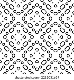 Grunge background with abstract shapes. Black and white texture. Seamless monochrome repeating pattern for web page, textures, card, poster, fabric, textile.