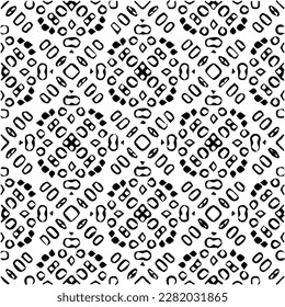 Grunge background with abstract shapes. Black and white texture. Seamless monochrome repeating pattern for web page, textures, card, poster, fabric, textile.