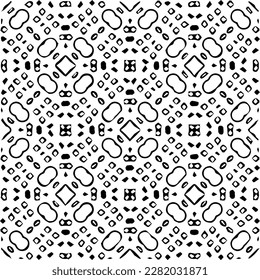 Grunge background with abstract shapes. Black and white texture. Seamless monochrome repeating pattern for web page, textures, card, poster, fabric, textile.