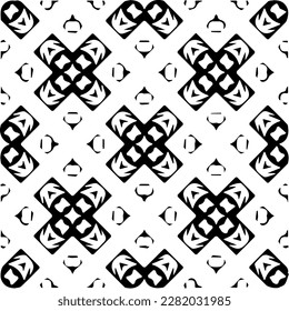 Grunge background with abstract shapes. Black and white texture. Seamless monochrome repeating pattern for web page, textures, card, poster, fabric, textile.