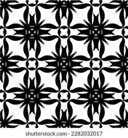Grunge background with abstract shapes. Black and white texture. Seamless monochrome repeating pattern for web page, textures, card, poster, fabric, textile.
