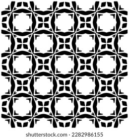 Grunge background with abstract shapes. Black and white texture. Seamless monochrome repeating pattern for web page, textures, card, poster, fabric, textile.