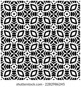 Grunge background with abstract shapes. Black and white texture. Seamless monochrome repeating pattern for web page, textures, card, poster, fabric, textile.