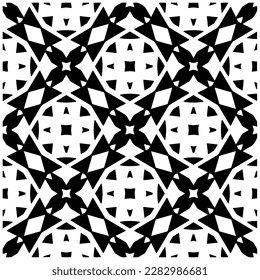 Grunge background with abstract shapes. Black and white texture. Seamless monochrome repeating pattern for web page, textures, card, poster, fabric, textile.