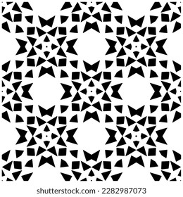 Grunge background with abstract shapes. Black and white texture. Seamless monochrome repeating pattern for web page, textures, card, poster, fabric, textile.
