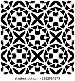 Grunge background with abstract shapes. Black and white texture. Seamless monochrome repeating pattern for web page, textures, card, poster, fabric, textile.