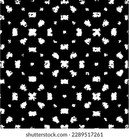 Grunge background with abstract shapes. Black and white texture. Seamless monochrome repeating pattern  for decor, fabric, cloth.
