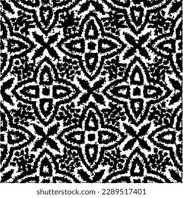  Grunge el fondo con formas abstractas. Textura en blanco y negro. Patrón de repetición monocromático sin inconvenientes para la decoración, la tela, la tela.