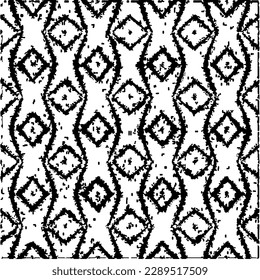 Grunge background with abstract shapes. Black and white texture. Seamless monochrome repeating pattern  for decor, fabric, cloth.