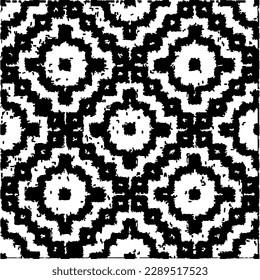 Grunge el fondo con formas abstractas. Textura en blanco y negro. Patrón de repetición monocromático sin inconvenientes para la decoración, la tela, la tela.