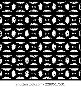 Grunge background with abstract shapes. Black and white texture. Seamless monochrome repeating pattern  for decor, fabric, cloth.