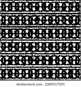  Grunge background with abstract shapes. Black and white texture. Seamless monochrome repeating pattern  for decor, fabric, cloth.