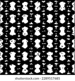 Grunge background with abstract shapes. Black and white texture. Seamless monochrome repeating pattern  for decor, fabric, cloth.