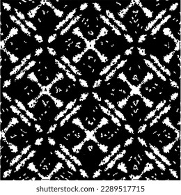 Grunge background with abstract shapes. Black and white texture. Seamless monochrome repeating pattern  for decor, fabric, cloth.