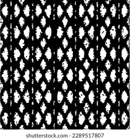 Grunge el fondo con formas abstractas. Textura en blanco y negro. Patrón de repetición monocromático sin inconvenientes para la decoración, la tela, la tela.
