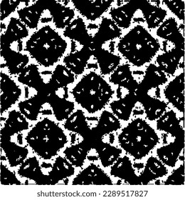  Grunge el fondo con formas abstractas. Textura en blanco y negro. Patrón de repetición monocromático sin inconvenientes para la decoración, la tela, la tela.