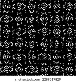 Grunge background with abstract shapes. Black and white texture. Seamless monochrome repeating pattern  for decor, fabric, cloth.
