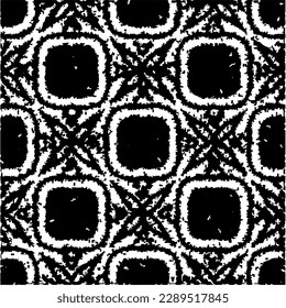 Grunge background with abstract shapes. Black and white texture. Seamless monochrome repeating pattern  for decor, fabric, cloth.