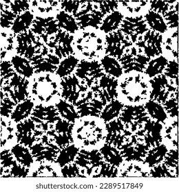  Grunge background with abstract shapes. Black and white texture. Seamless monochrome repeating pattern  for decor, fabric, cloth.