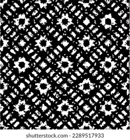  Grunge background with abstract shapes. Black and white texture. Seamless monochrome repeating pattern  for decor, fabric, cloth.