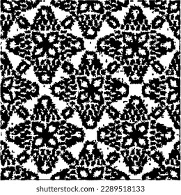  Grunge el fondo con formas abstractas. Textura en blanco y negro. Patrón de repetición monocromático sin inconvenientes para la decoración, la tela, la tela.