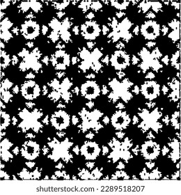  Grunge el fondo con formas abstractas. Textura en blanco y negro. Patrón de repetición monocromático sin inconvenientes para la decoración, la tela, la tela.
