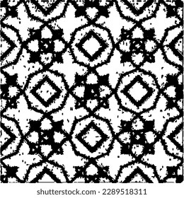 Grunge el fondo con formas abstractas. Textura en blanco y negro. Patrón de repetición monocromático sin inconvenientes para la decoración, la tela, la tela.