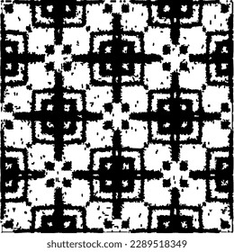  Grunge el fondo con formas abstractas. Textura en blanco y negro. Patrón de repetición monocromático sin inconvenientes para la decoración, la tela, la tela.