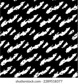  Grunge background with abstract shapes. Black and white texture. Seamless monochrome repeating pattern  for decor, fabric, cloth.