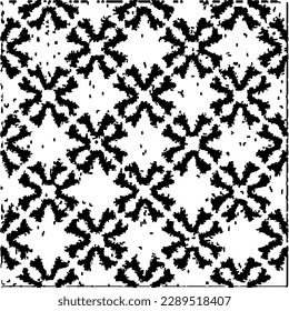  Grunge background with abstract shapes. Black and white texture. Seamless monochrome repeating pattern  for decor, fabric, cloth.