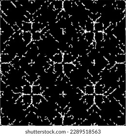  Grunge background with abstract shapes. Black and white texture. Seamless monochrome repeating pattern  for decor, fabric, cloth.