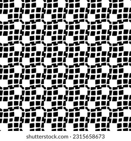 
 Grunge background with abstract shapes. Black and white texture. Seamless monochrome repeating pattern  for decor, fabric, cloth.