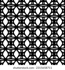 
 Grunge background with abstract shapes. Black and white texture. Seamless monochrome repeating pattern  for decor, fabric, cloth.