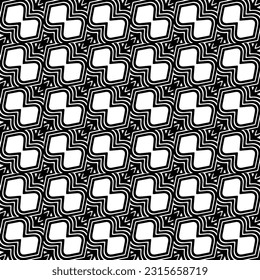 
 Grunge background with abstract shapes. Black and white texture. Seamless monochrome repeating pattern  for decor, fabric, cloth.