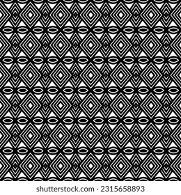 
 Grunge background with abstract shapes. Black and white texture. Seamless monochrome repeating pattern  for decor, fabric, cloth.