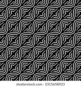  Grunge background with abstract shapes. Black and white texture. Seamless monochrome repeating pattern  for decor, fabric, cloth.