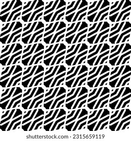 
 Grunge background with abstract shapes. Black and white texture. Seamless monochrome repeating pattern  for decor, fabric, cloth.
