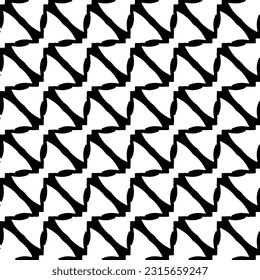  Grunge background with abstract shapes. Black and white texture. Seamless monochrome repeating pattern  for decor, fabric, cloth.