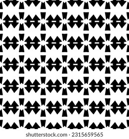  Grunge background with abstract shapes. Black and white texture. Seamless monochrome repeating pattern  for decor, fabric, cloth.